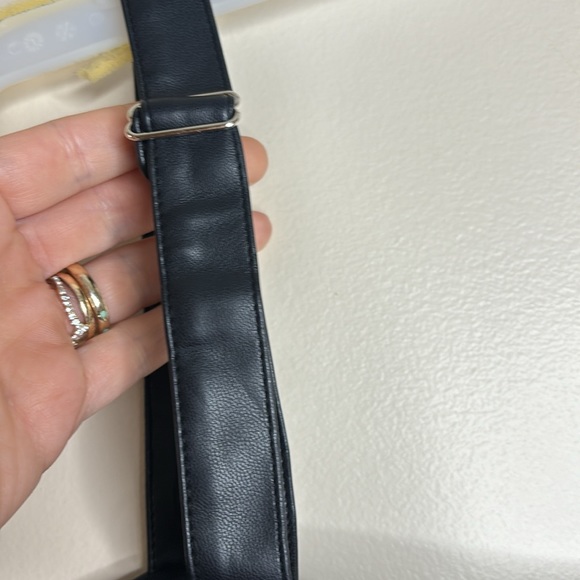 WhoworeWhat | Black Faux Leather Adjustable Bralette | Rebel Undershirt | Biker - Picture 5 of 12